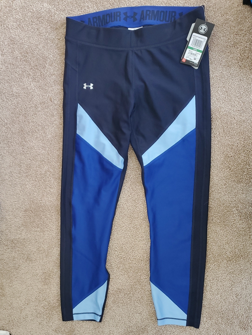 Under Armour HeatGear Colorblock Compression Leggings Women's Medium NWT